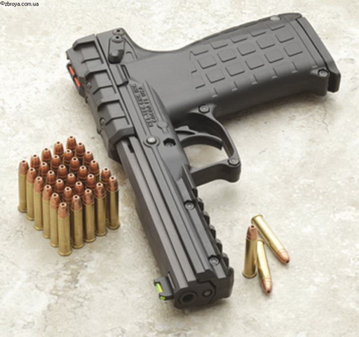 > <p>Основные ТТХ пистолета Kel-Tec PMR-30</p><p> Калибр .22 WMR, 22LR</p><p> Общая длина пистолета, мм 200,7</p><p> Длина ствола, мм 109,2</p><p> Высота, мм 147,3</p><p> Ширина, мм 33,0</p><p> Масса пистолета без патронов, г 385,6</p><p> Емкость магазина, патр. 30</p><p> Усилие спуска курка, кг 1,6-2,3</p>